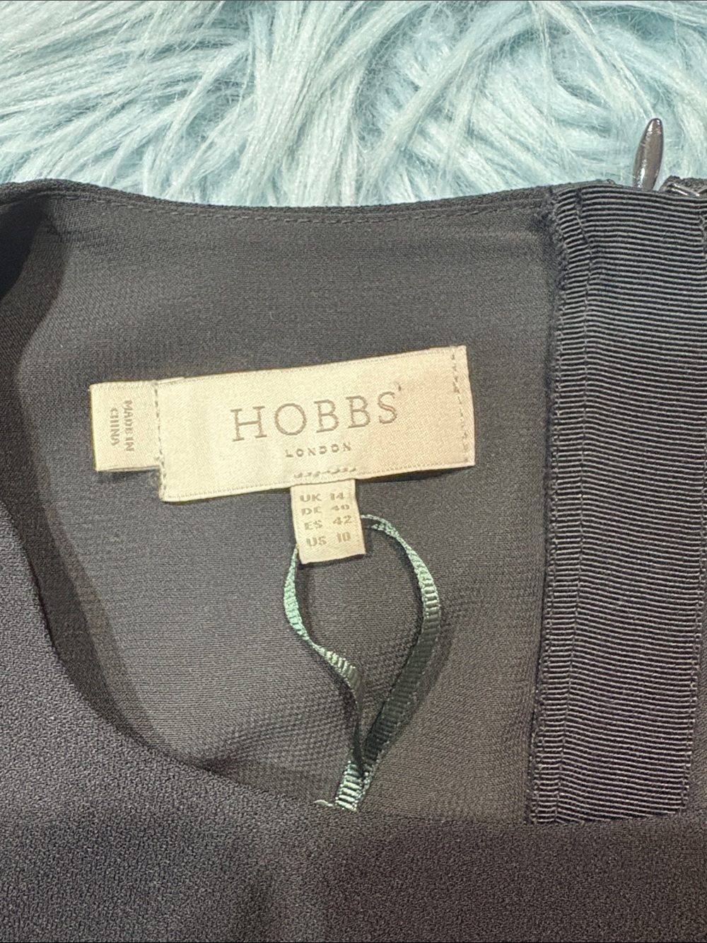 HOBBS CAROLE Layered Overlay Black Minimalist DRESS - Picture 3 of 9